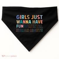 Just Want To Have Fundamental Human Rights Feminist USA-Made Doggie Bandana thumb 0