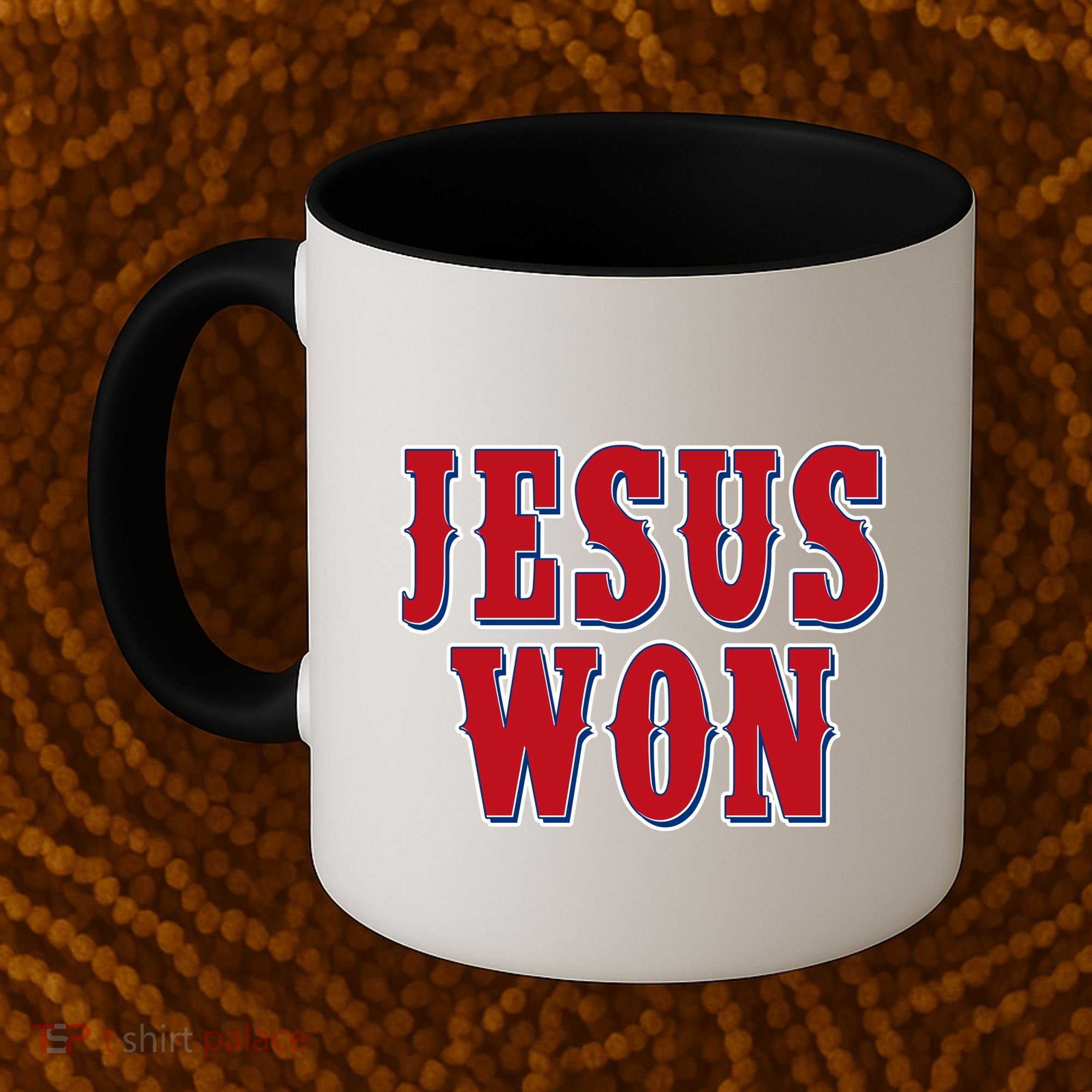 Jesus Won Texas Baseball Fan Coffee Mug