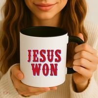 Jesus Won Texas Baseball Fan Coffee Mug thumb 3