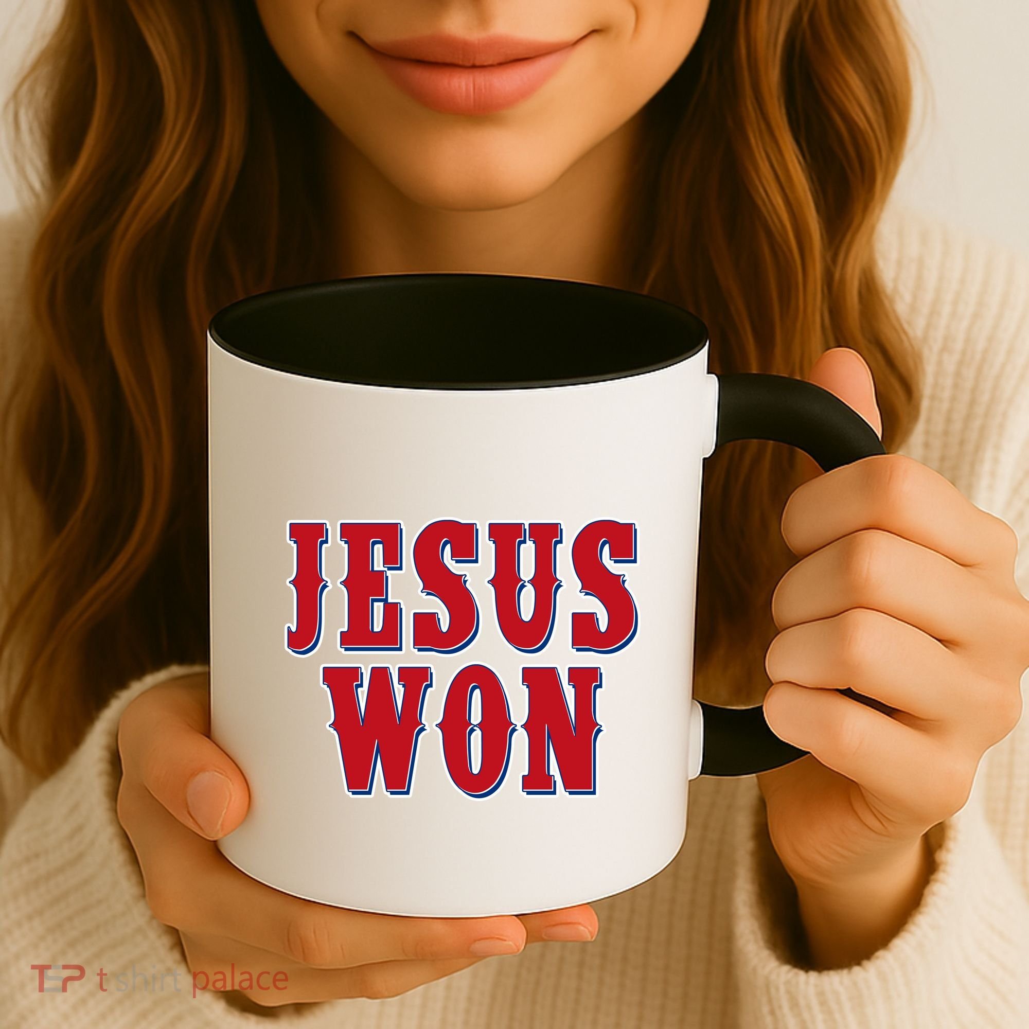 Jesus Won Texas Baseball Fan Coffee Mug