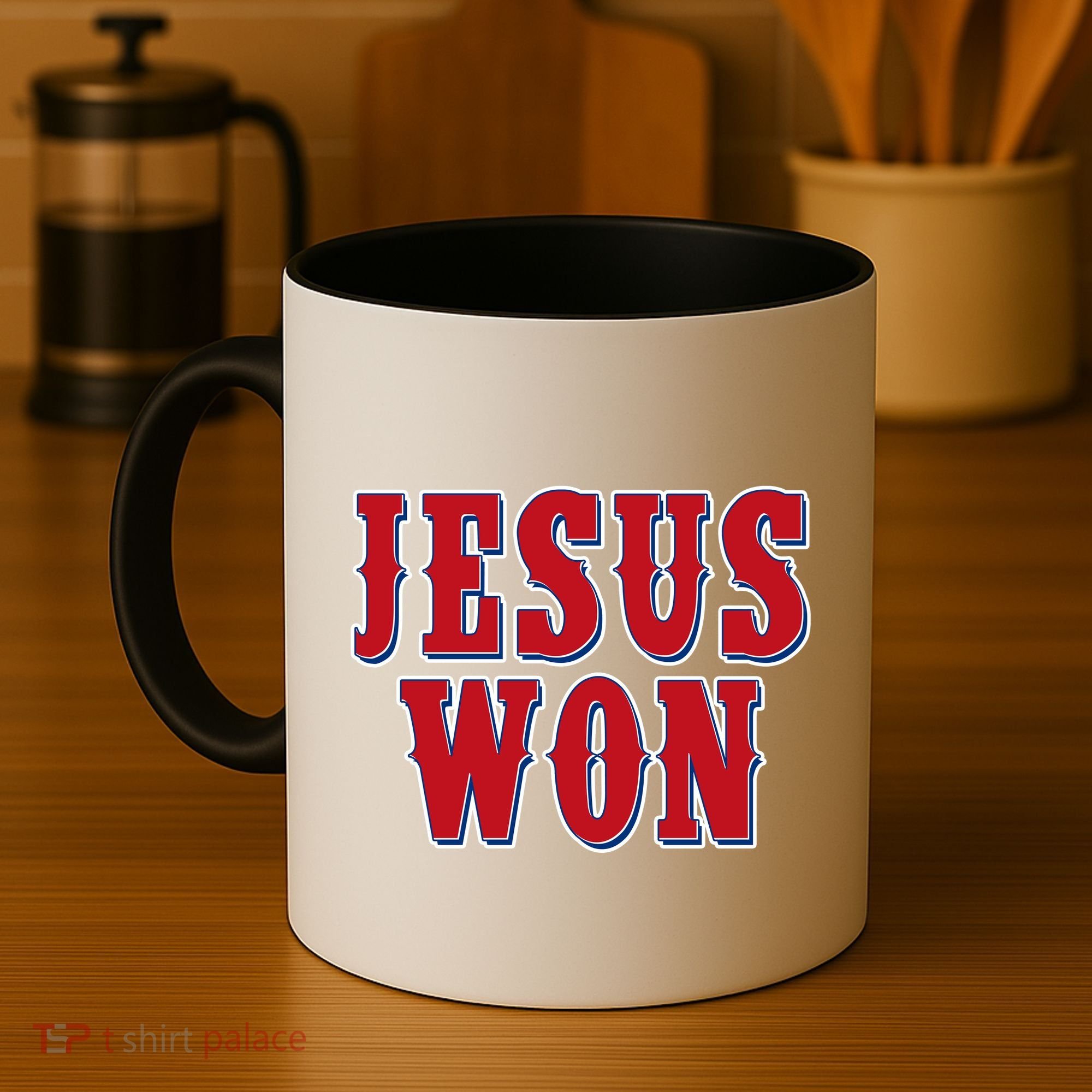 Jesus Won Texas Baseball Fan Coffee Mug