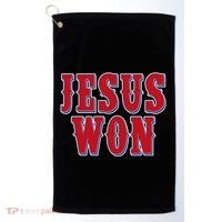 Jesus Won Texas Baseball Fan Golf Towel thumb 0