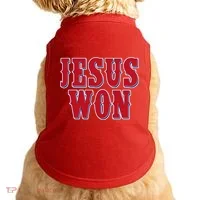 Jesus Won Texas Baseball Fan Doggie Tank thumb 0