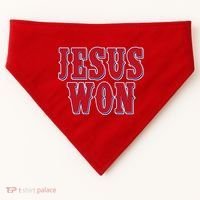 Jesus Won Texas Baseball Fan USA-Made Doggie Bandana thumb 0