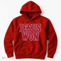 Jesus Won Texas Baseball Fan Hoodie thumb 0