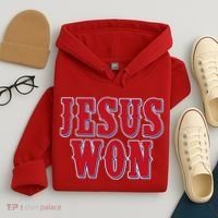 Jesus Won Texas Baseball Fan Hoodie thumb 4
