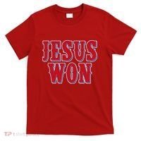 Jesus Won Texas Baseball Fan T-Shirt thumb 0