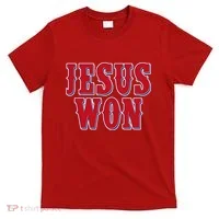 Jesus Won Texas Baseball Fan T-Shirt thumb 0