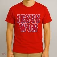 Jesus Won Texas Baseball Fan T-Shirt thumb 3