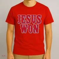 Jesus Won Texas Baseball Fan T-Shirt thumb 3