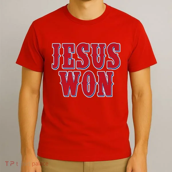 Jesus Won Texas Baseball Fan T-Shirt