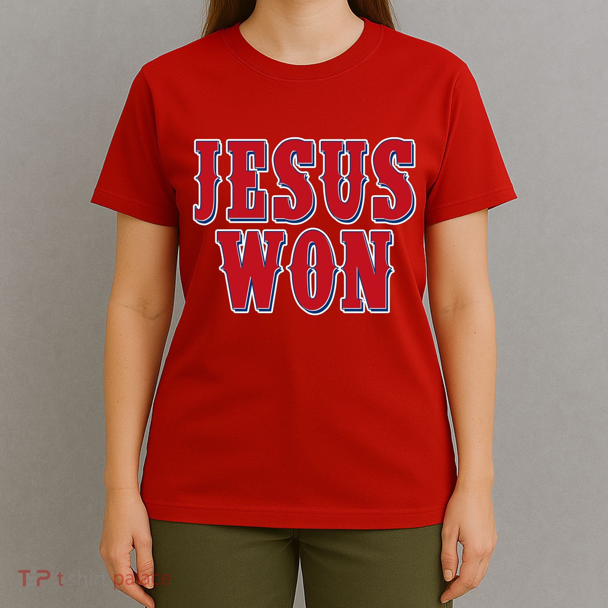 Jesus Won Texas Baseball Fan T-Shirt