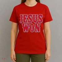 Jesus Won Texas Baseball Fan T-Shirt thumb 4