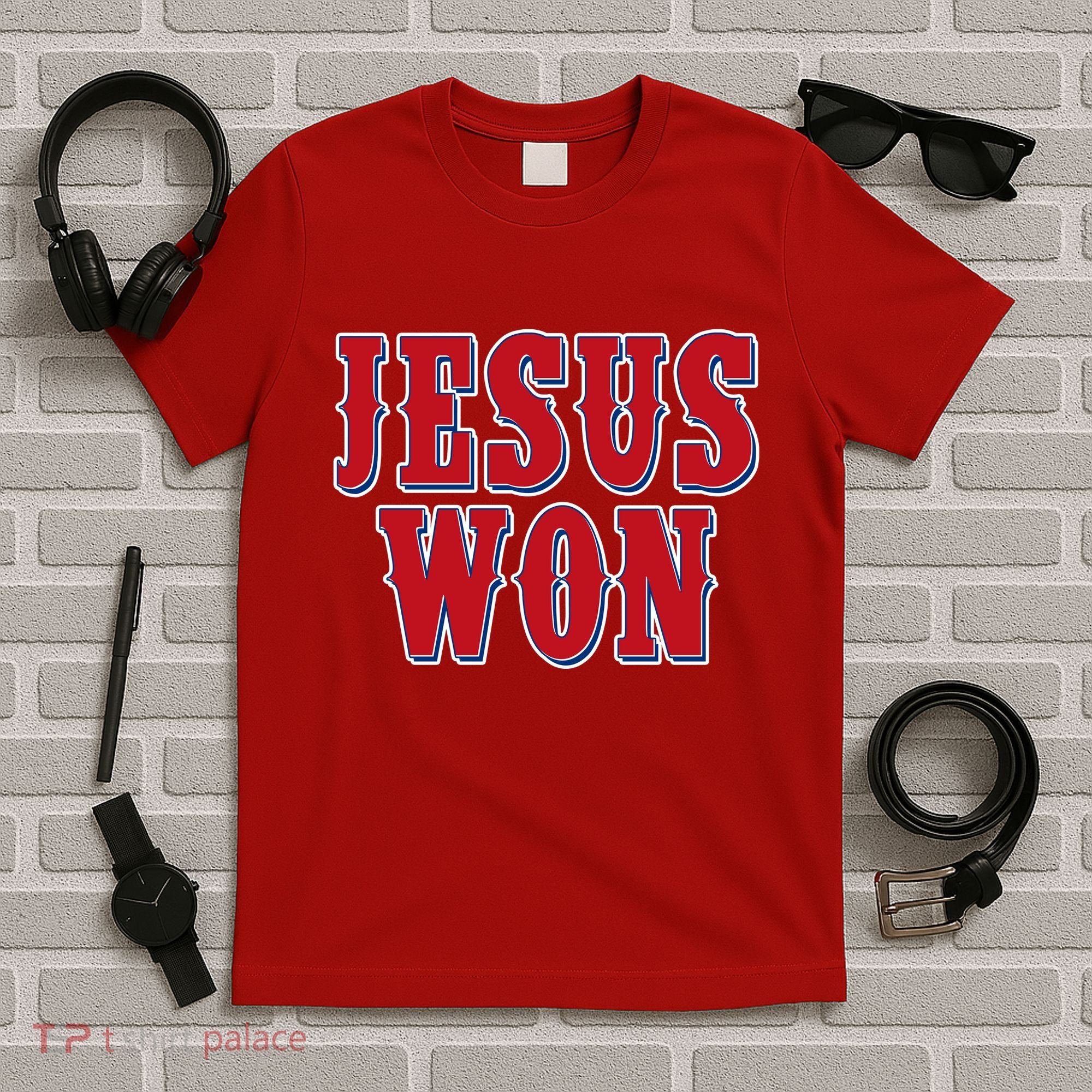 Jesus Won Texas Baseball Fan T-Shirt