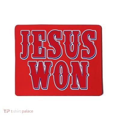 Jesus Won Texas Baseball Fan Mousepad