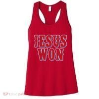Jesus Won Texas Baseball Fan Women's Tank Top thumb 0