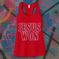 Jesus Won Texas Baseball Fan Women's Tank Top thumb 3