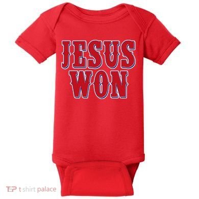 Jesus Won Texas Baseball Fan Baby Bodysuit