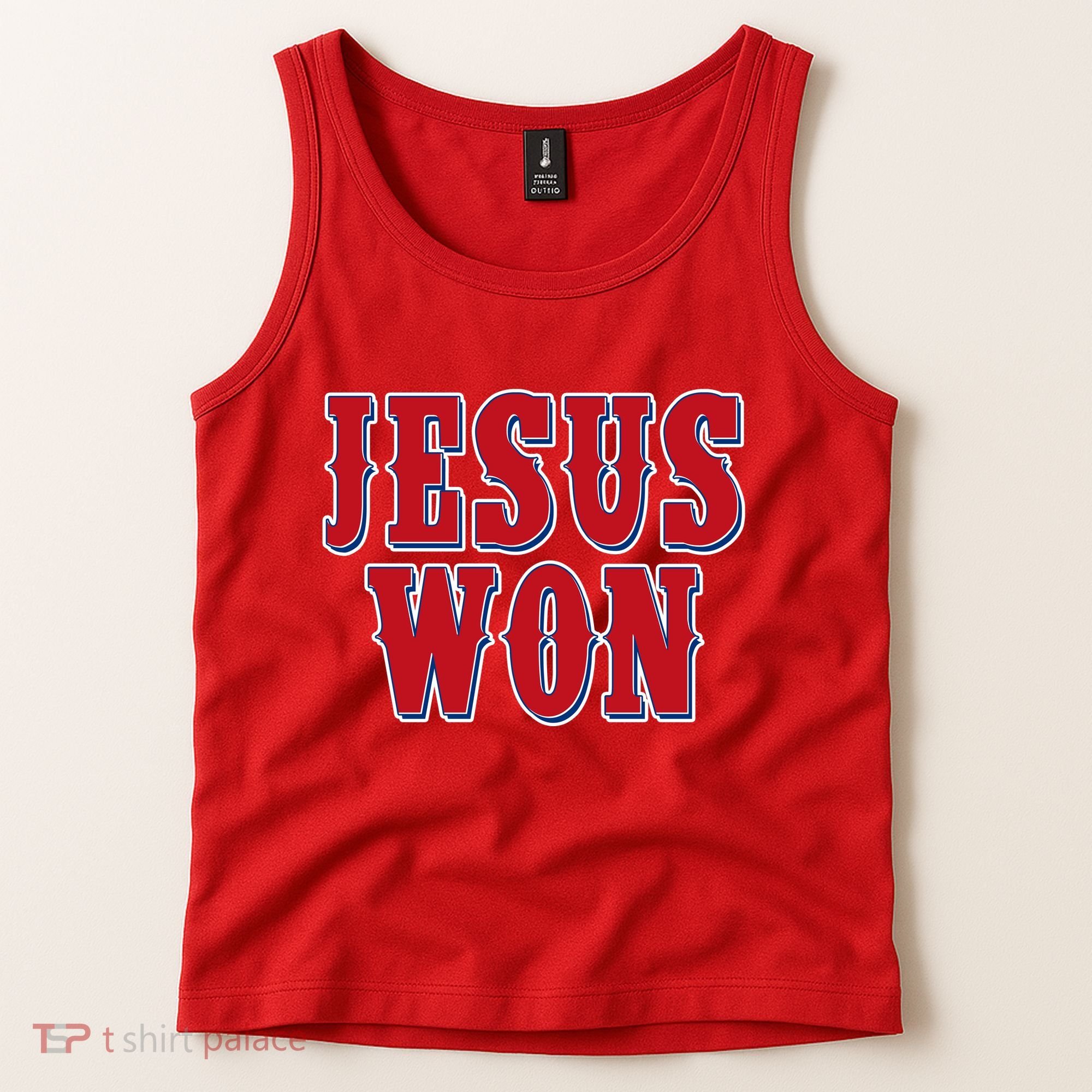 Jesus Won Texas Baseball Fan Tank Top