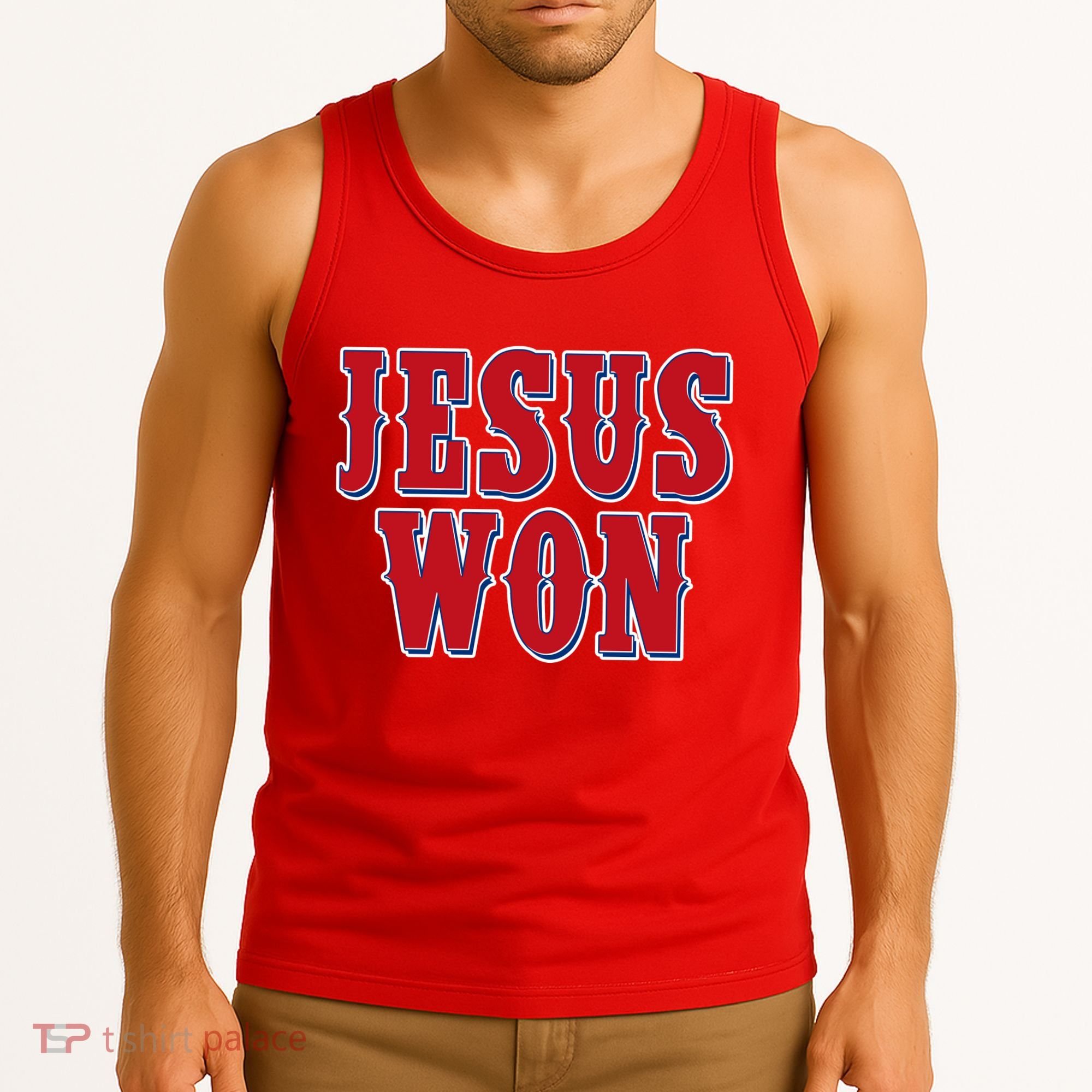 Jesus Won Texas Baseball Fan Tank Top