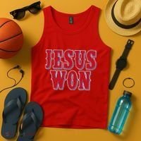 Jesus Won Texas Baseball Fan Tank Top thumb 4