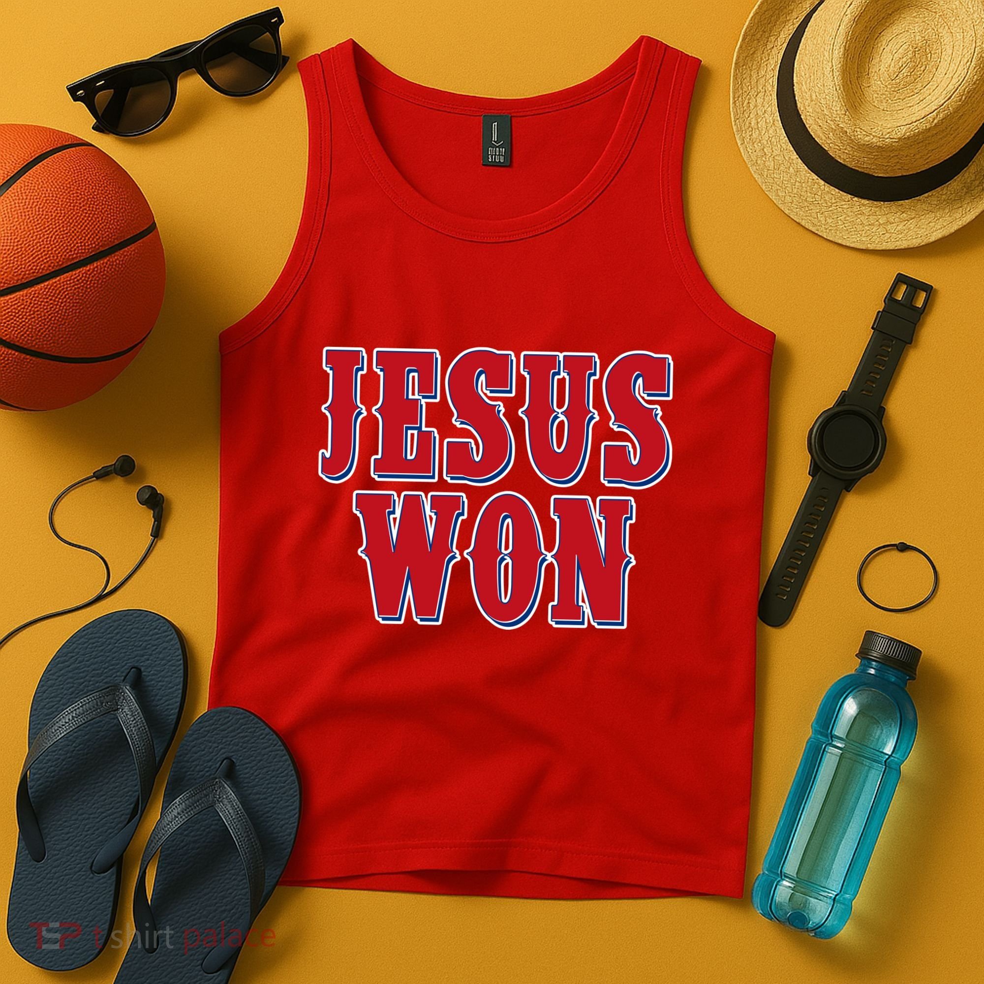 Jesus Won Texas Baseball Fan Tank Top