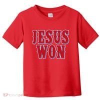 Jesus Won Texas Baseball Fan Toddler T-Shirt thumb 0