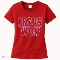Jesus Won Texas Baseball Fan Women's T-Shirt thumb 0