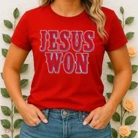 Jesus Won Texas Baseball Fan Women's T-Shirt thumb 2