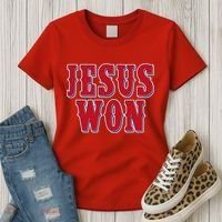 Jesus Won Texas Baseball Fan Women's T-Shirt thumb 3