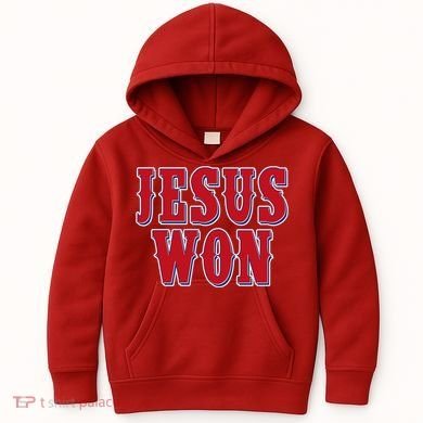 Jesus Won Texas Baseball Fan Kids Hoodie