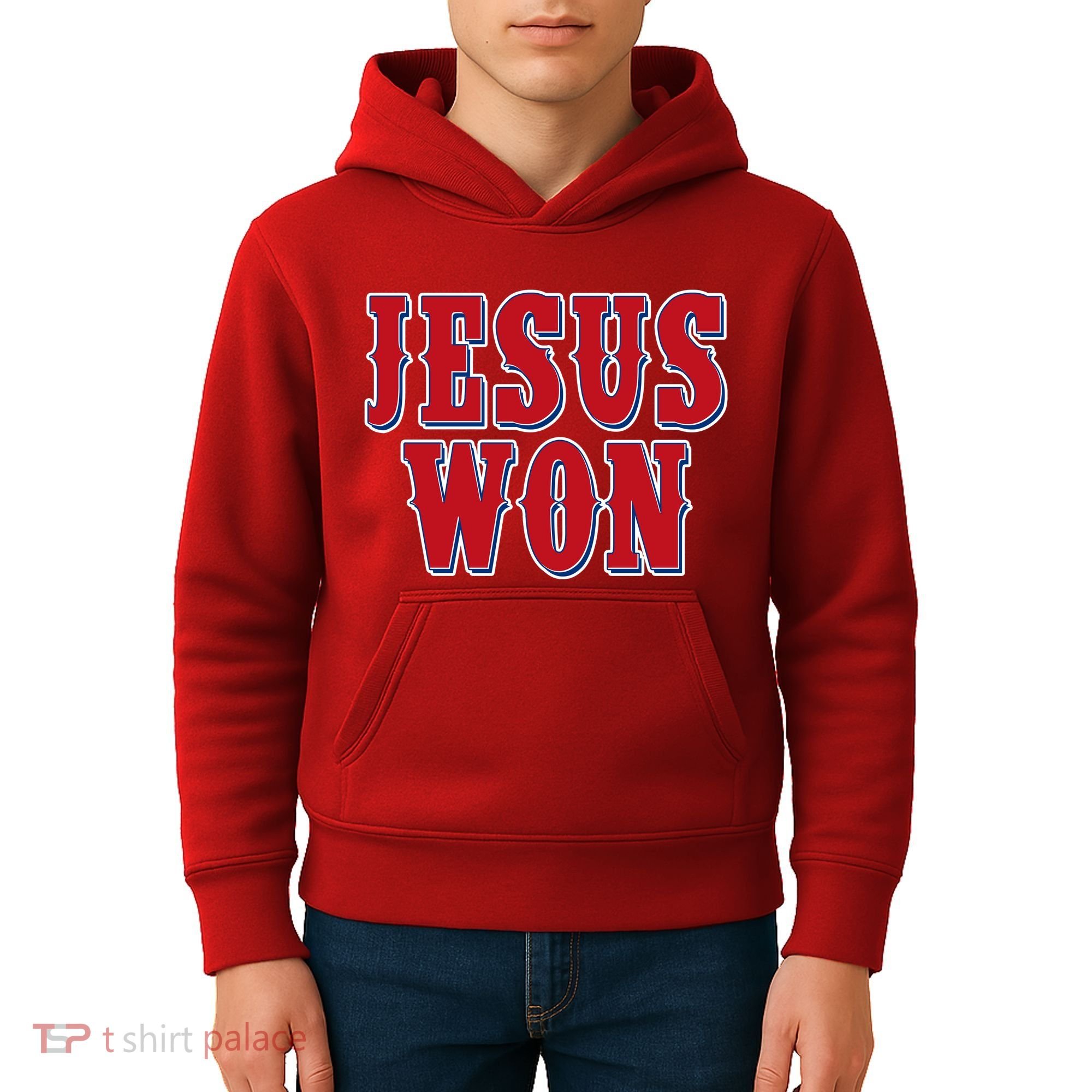Jesus Won Texas Baseball Fan Kids Hoodie