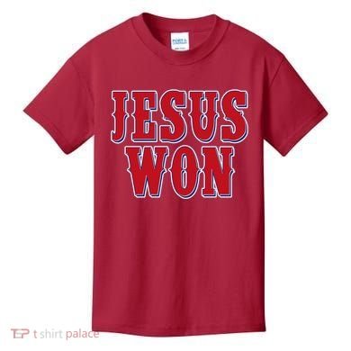 Jesus Won Texas Baseball Fan Kids T-Shirt