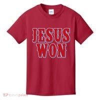 Jesus Won Texas Baseball Fan Kids T-Shirt thumb 0