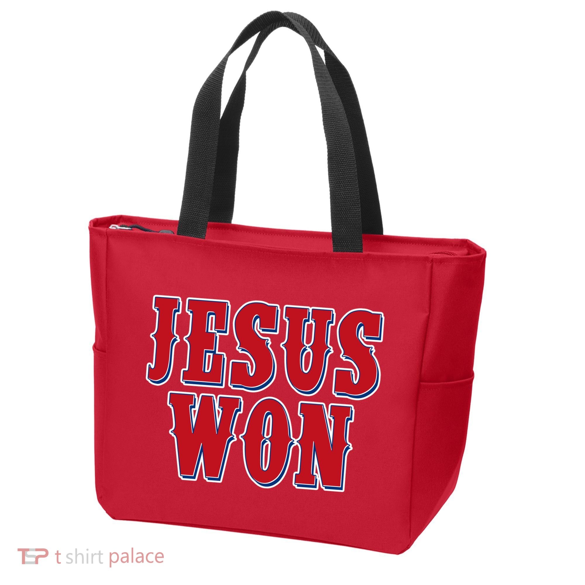 Jesus Won Texas Baseball Fan Tote Bag