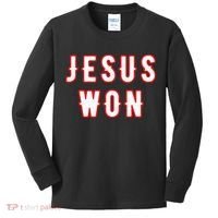 jesus won Texas Kids Long Sleeve Shirt thumb 0