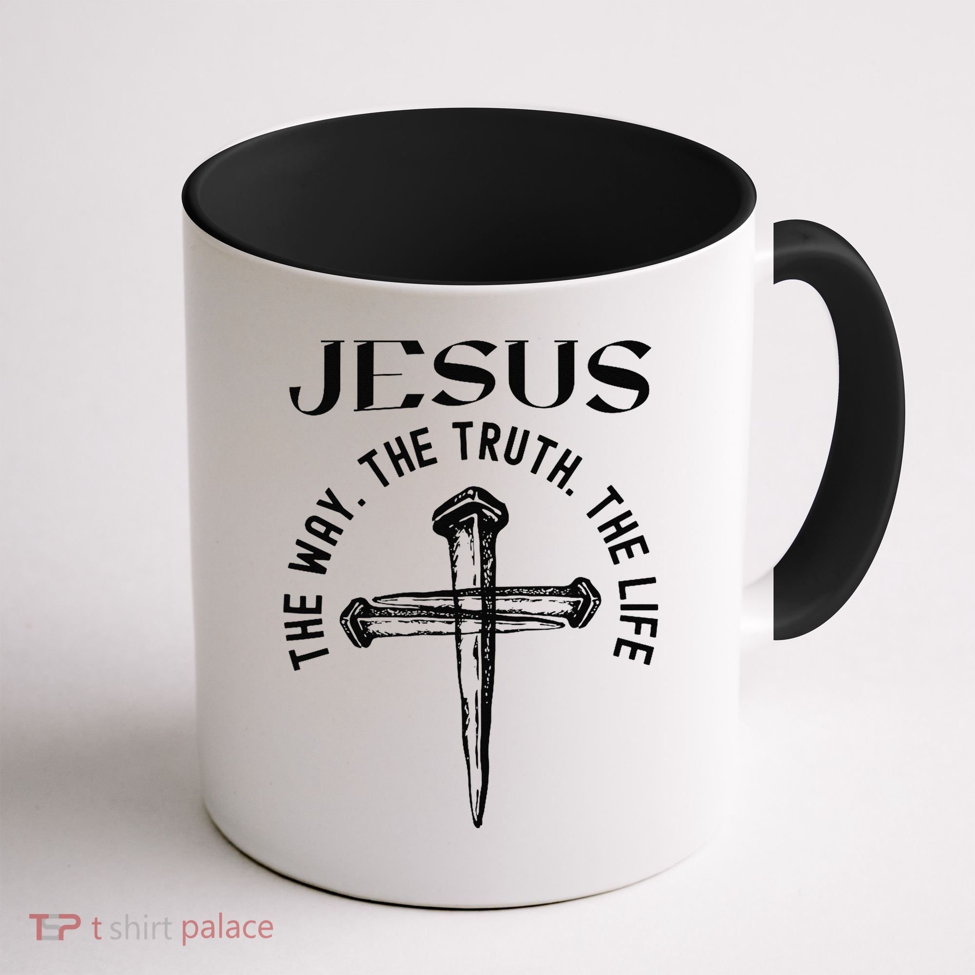 Jesus Way Truth Life Crucified Coffee Mug