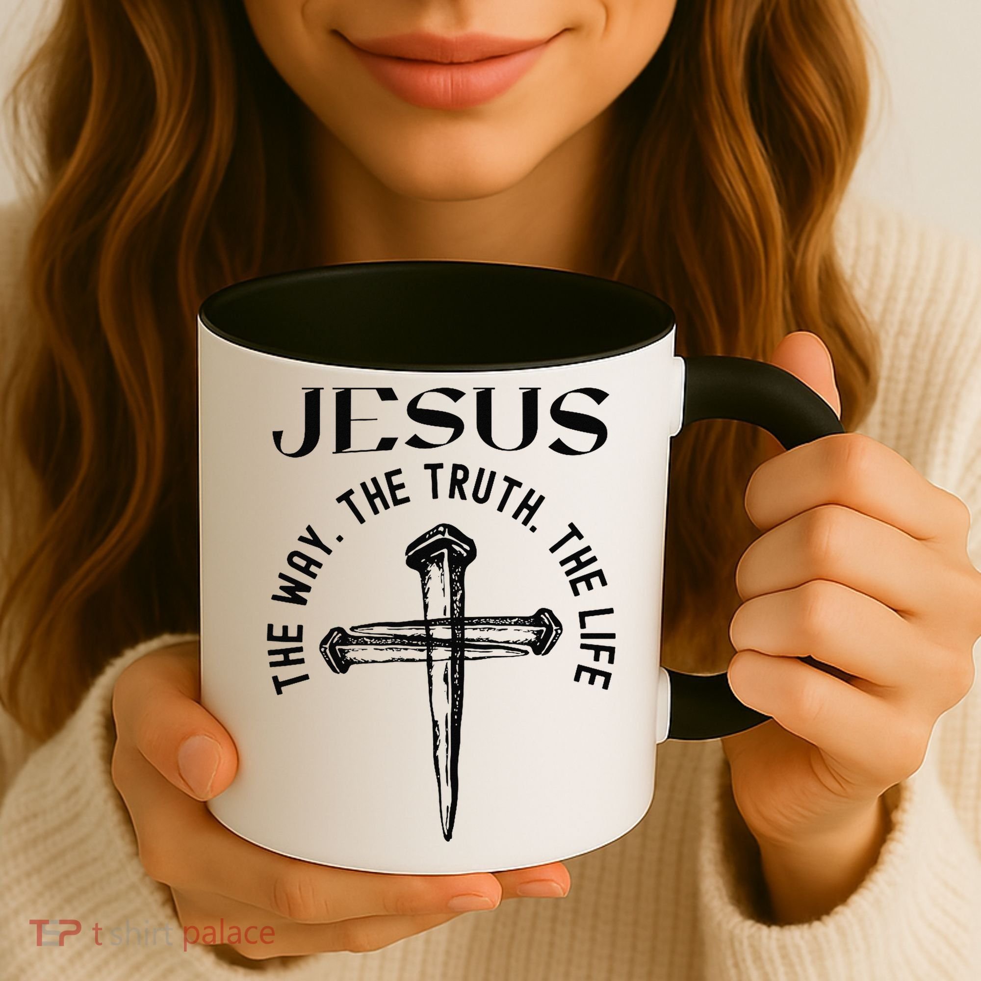 Jesus Way Truth Life Crucified Coffee Mug