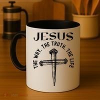 Jesus Way Truth Life Crucified Coffee Mug thumb 4