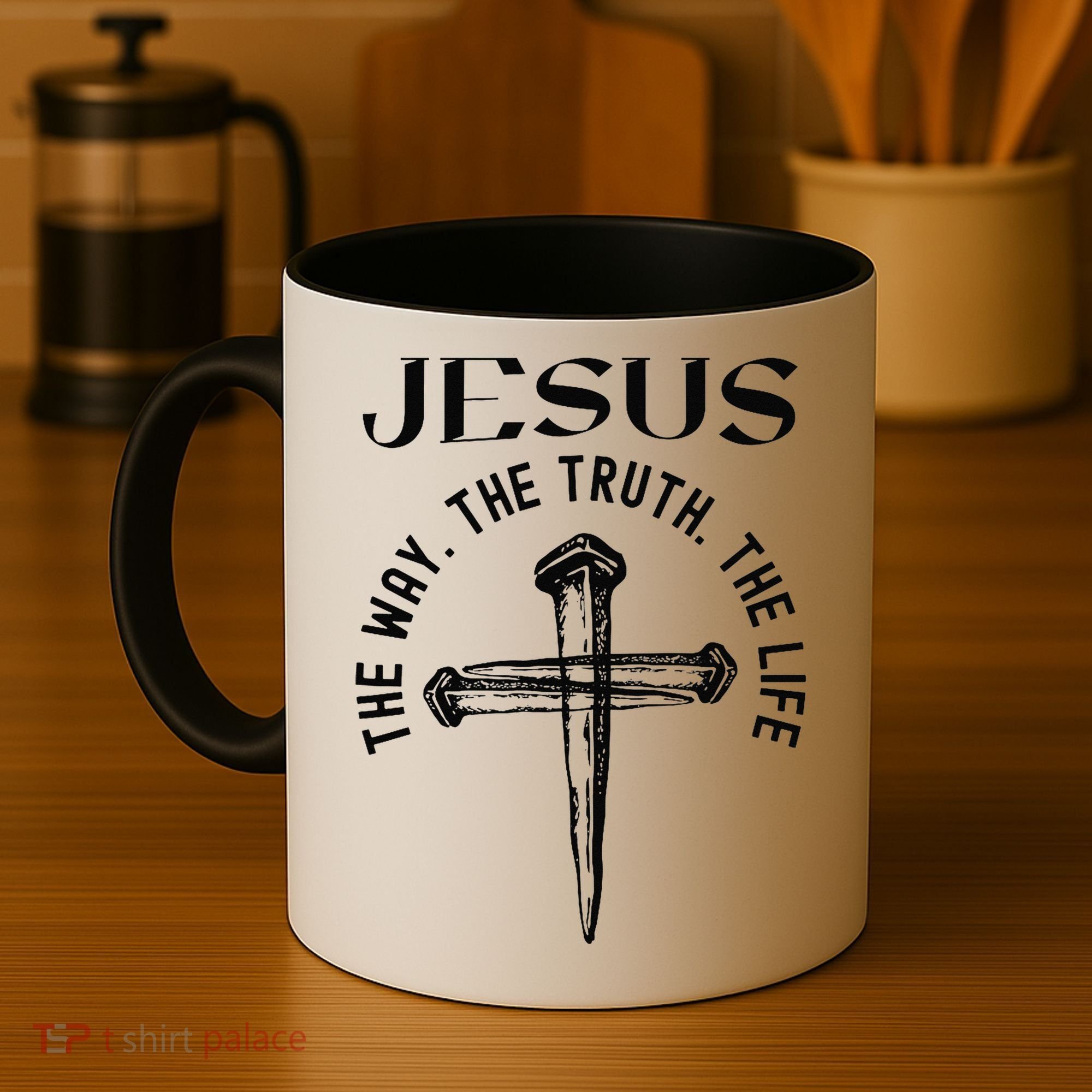 Jesus Way Truth Life Crucified Coffee Mug
