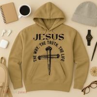 Jesus Way Truth Life Crucified Hoodie thumb 3