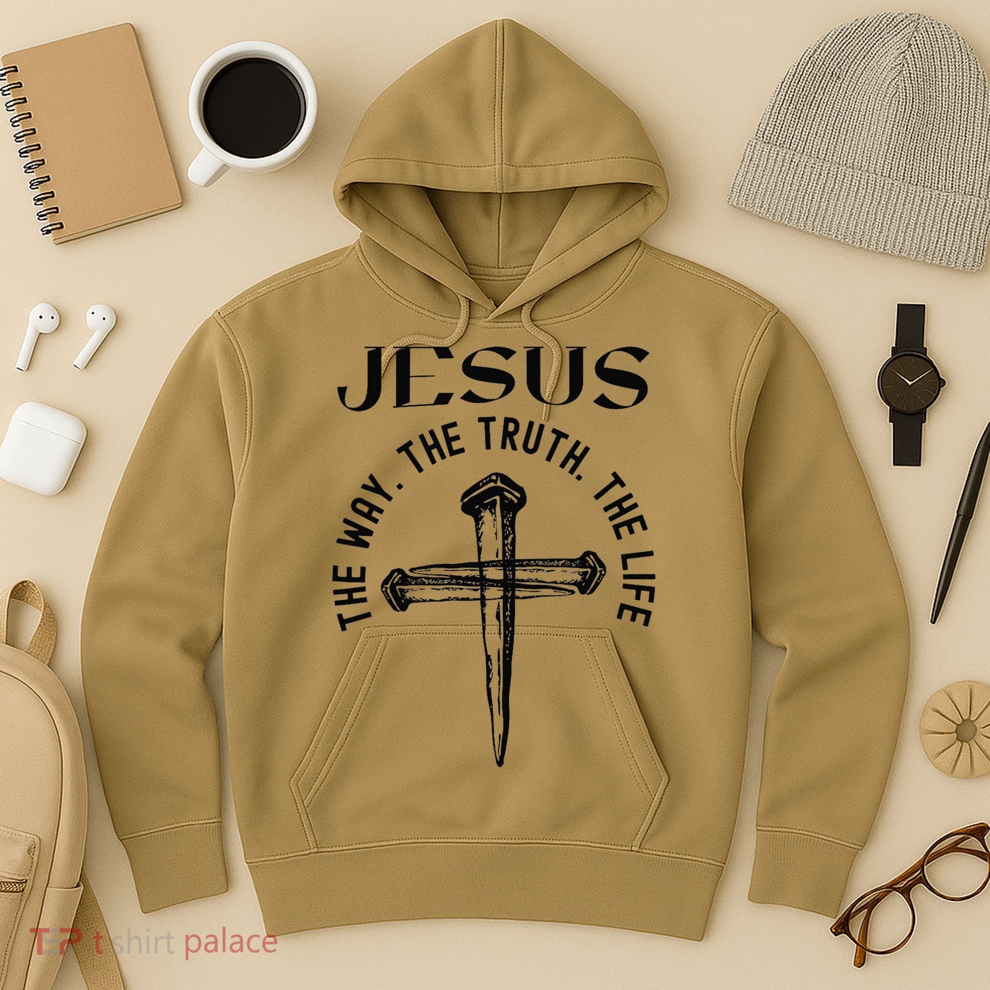 Jesus Way Truth Life Crucified Hoodie