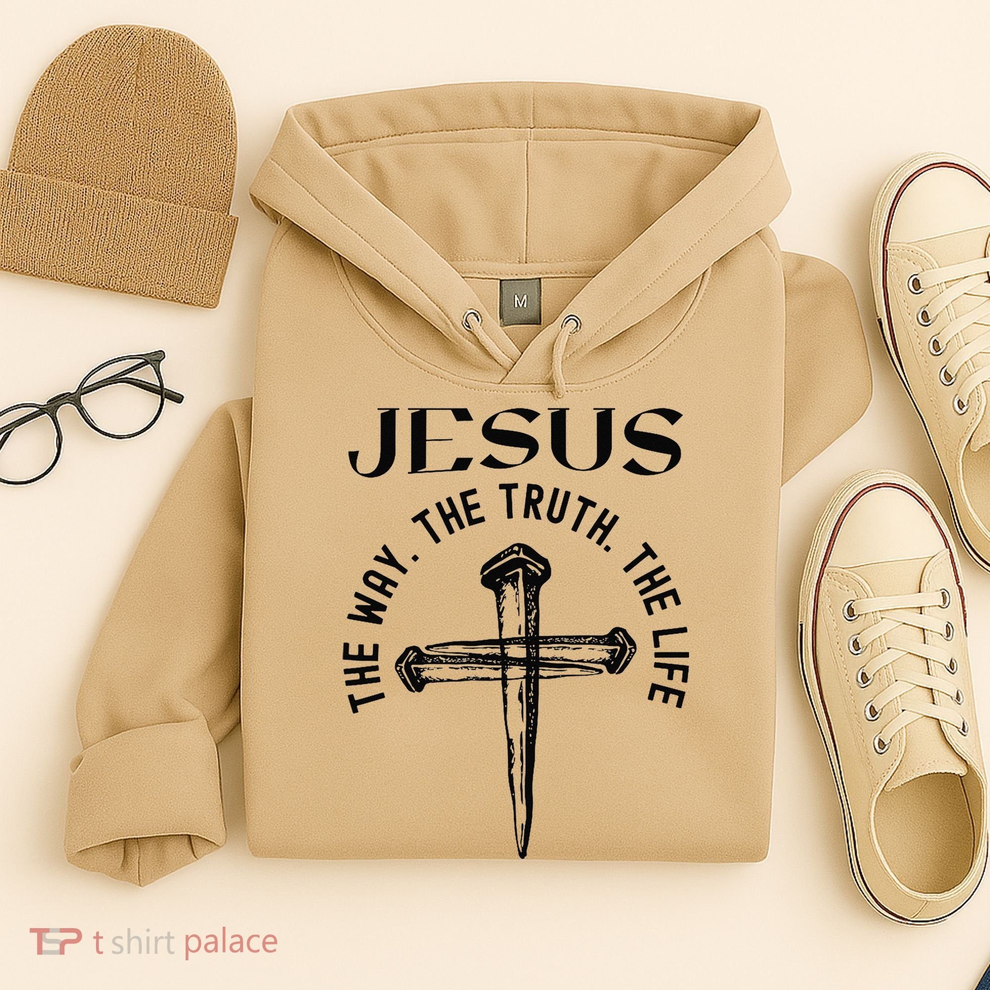 Jesus Way Truth Life Crucified Hoodie