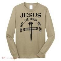 Jesus Way Truth Life Crucified Long Sleeve Shirt thumb 0