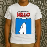 Just Wanted To Say Hello Funny Shark T-Shirt thumb 3