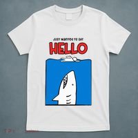 Just Wanted To Say Hello Funny Shark T-Shirt thumb 5