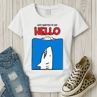 Just Wanted To Say Hello Funny Shark Women's T-Shirt thumb 3