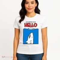 Just Wanted To Say Hello Funny Shark Women's T-Shirt thumb 4