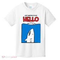 Just Wanted To Say Hello Funny Shark Kids T-Shirt thumb 0