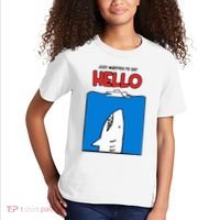 Just Wanted To Say Hello Funny Shark Kids T-Shirt thumb 2
